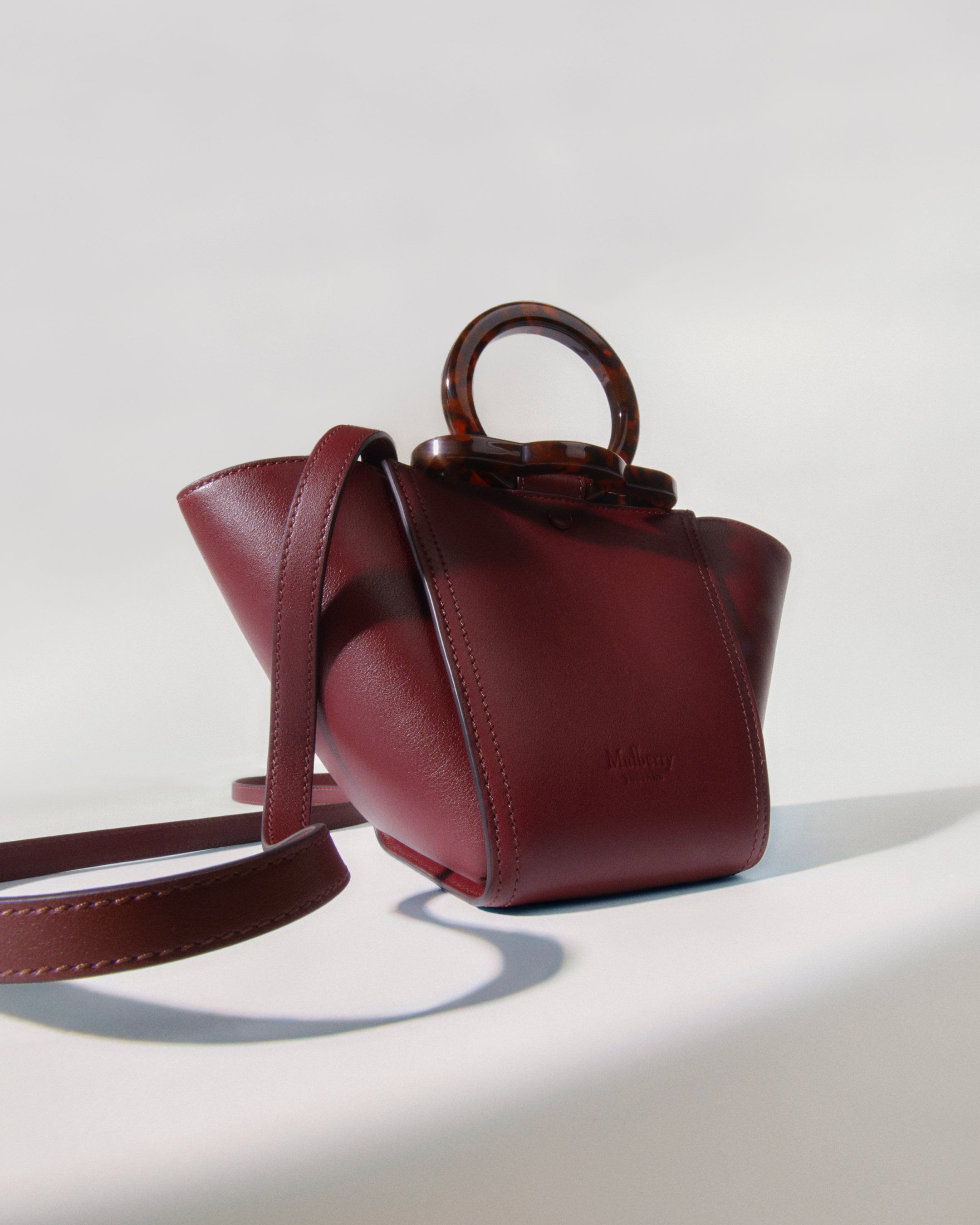 Mulberry Mini Rider's Top Handle Bag in Black Cherry